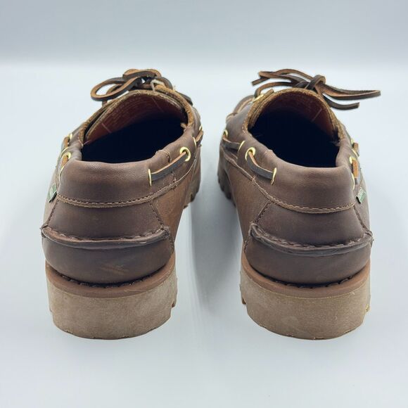 Sebago Mens 9.5 Brown Ranger Waxy Leather Boat Shoe Loafer Lug Sole Casual main image 7